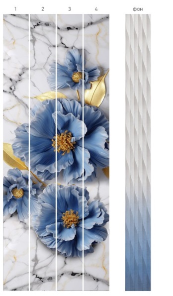 Голубые маки узор, фон