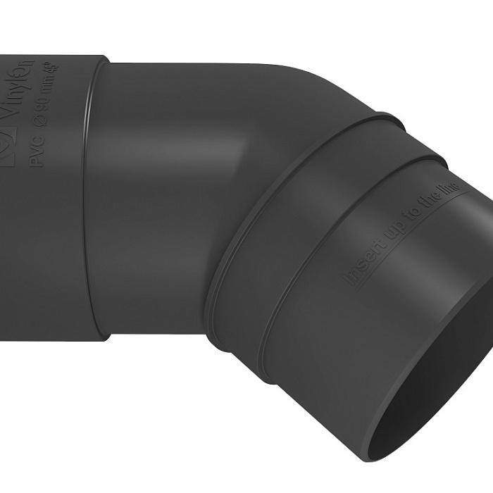 Колено трубы 45 графит